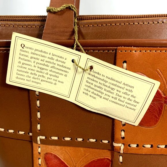 Ellepi Butterfly Patchwork Leather Tote Shoulder Bag Handmade In Italy NWT - Picture 5 of 14